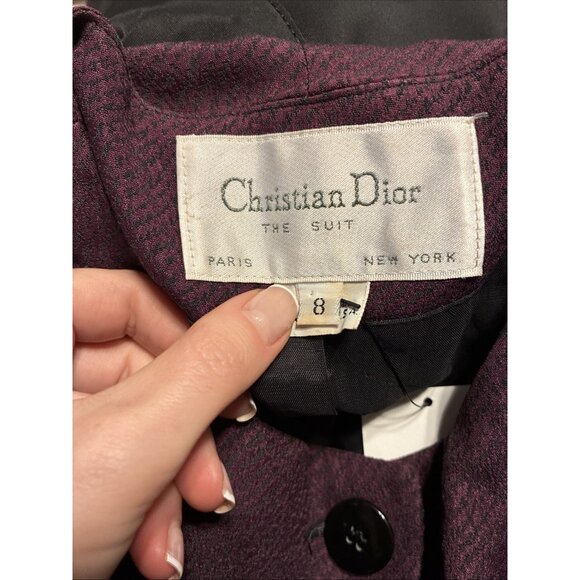 Christian Dior Authentic Purple Black Long Sleeve Blazer Jacket 8 Medium - Picture 6 of 8